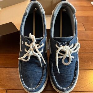 Sperry Navy Canvas Boat Shoes